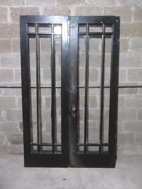 ~ Antique Chestnut Double Entrance French Doors ~ 52X83 ~ Architectural Salvage