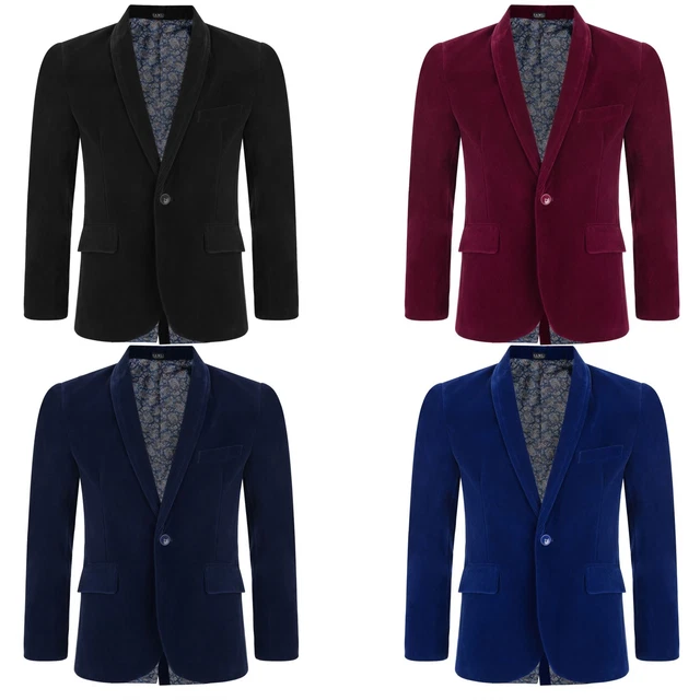 Boy Velvet Lining Suit Blazer Kid Paisley Jacket Smart Casual Formal Coat 6M-15Y