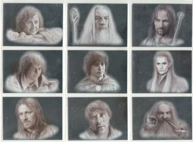 Lord Of The Rings Masterpieces I Complete Silver Foil Chase Card Set 1-9