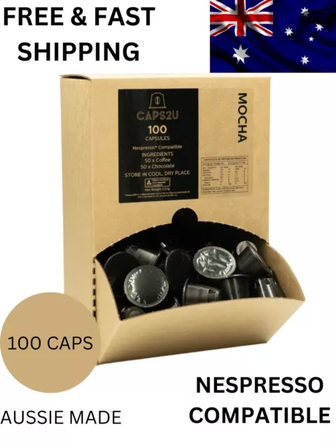 Nespresso Compatible Mocha Chocolate Coffee Capsules Pods 100 Mix Pack