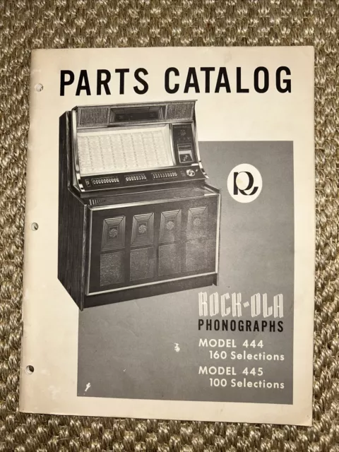 Rock-Ola Jukebox Phonograph Model 444 & 445 Parts Catalog Vintage