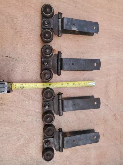 Set Of 4 Functioning Antique Barn Door Rollers