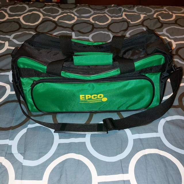 EPCO DUCKPIN BOWLING Ball & Shoe Bag & 3 Ball Foam Insert Green & Black