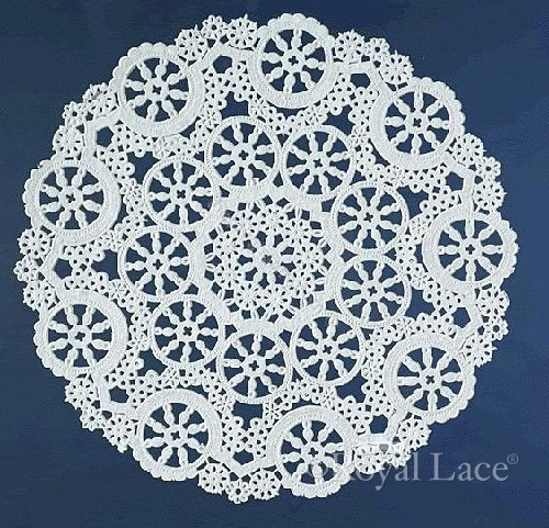 Royal Lace Medallion 4" White Round Lace Paper Doilies, 40 per pack (B23001)