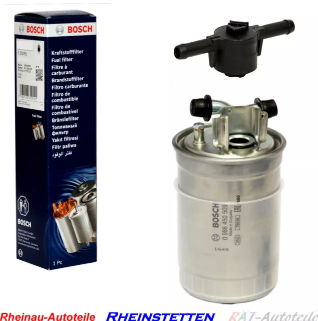 Kraftstofffilter BOSCH 0986450509+ Ventil,Kraftstofffilter AUDI, SKODA, VW