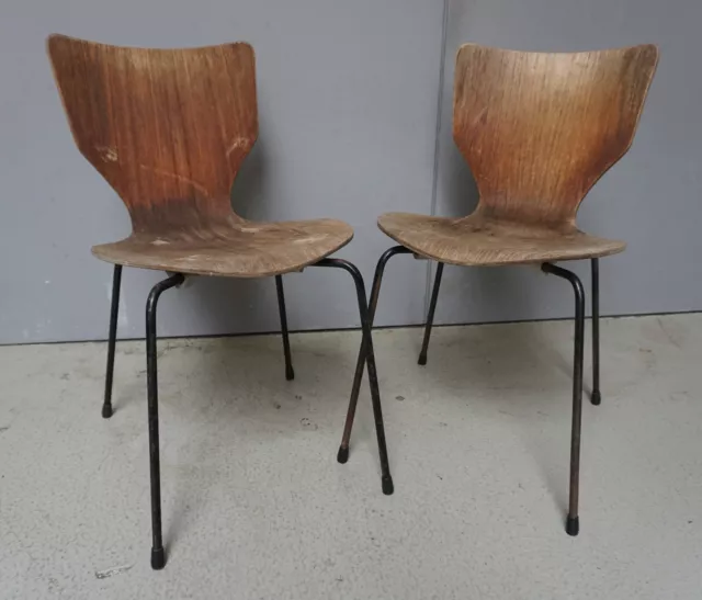 Mosquito and detector chair stacking chair Plywood chair Fritz Hansen era 2x (F024-436)