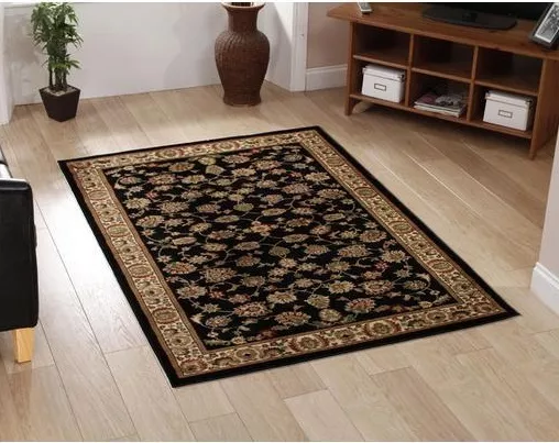 RANI RUG 2 BLACK Large Traditional Persian 6 SIZES Floor Mat Carpet