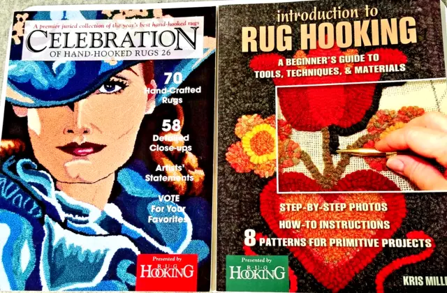 lot 2 RUG HOOKING soft book BEGINNER INTRODUCTION & CELEBRATION #26 Juried Rugs