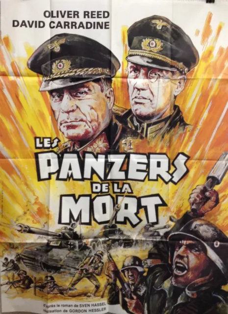 Affiche LE PANZERS DE LA MORT. 120x160 cms. David Carradine, Oliver Reed