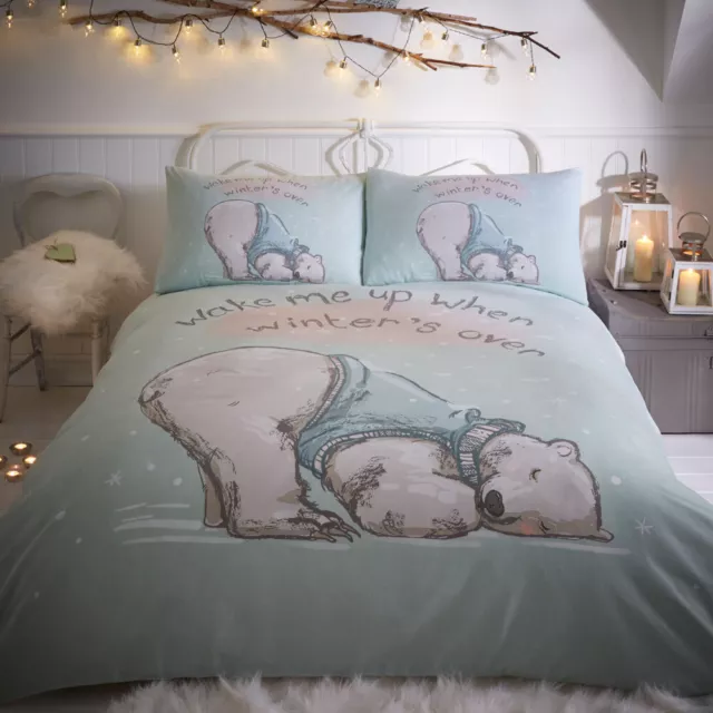 Portfolio Set copripiumone stampa orso pigro casa inverno