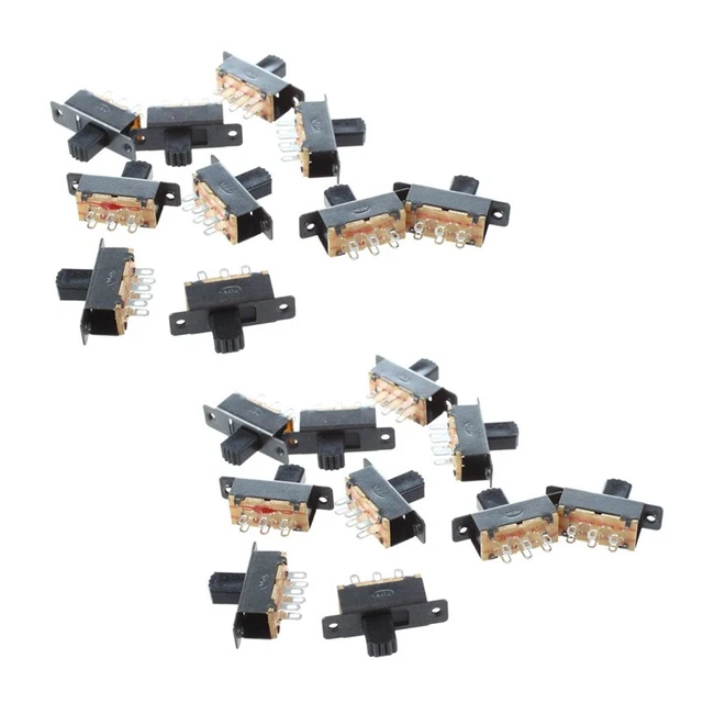 20pcs SS22F25-G7 2 Position DPDT 2P2T Plate Mounting Sliding Switch U1Y8