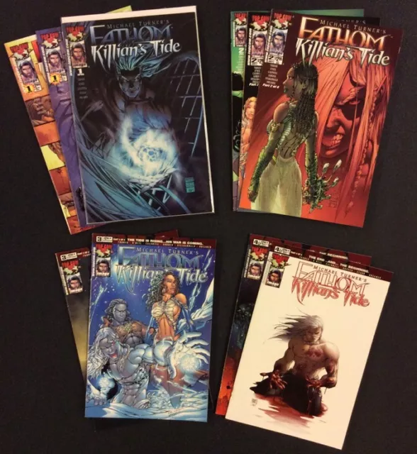 FATHOM KILLIANS TIDE #1 - 4 Comic Books VARIANTS Michael Turner BEACH BABE DF