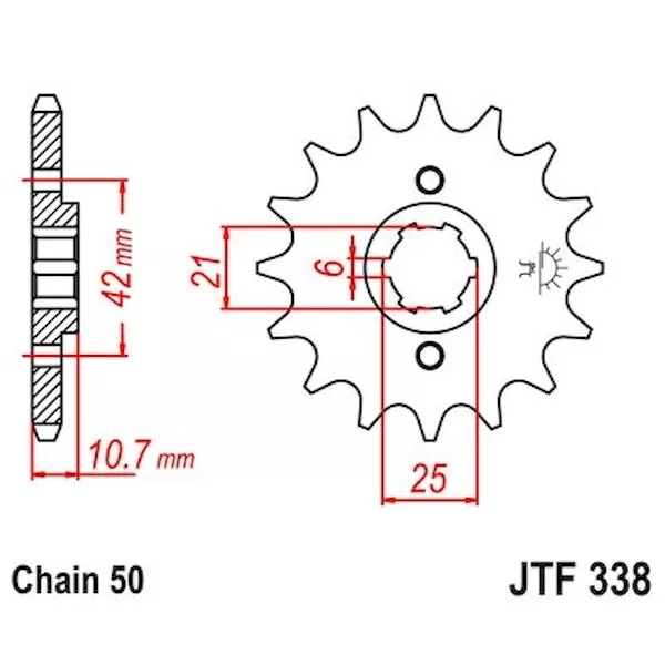 Ritzel 17Z - 530 Grobverz. 6 Innen Ø 21/25 für Honda Motorrad Kettenritzel