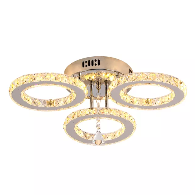 Crystal Rings Chandelier LED Ceiling Light Fixtures Lamp for Living Room Bedroom