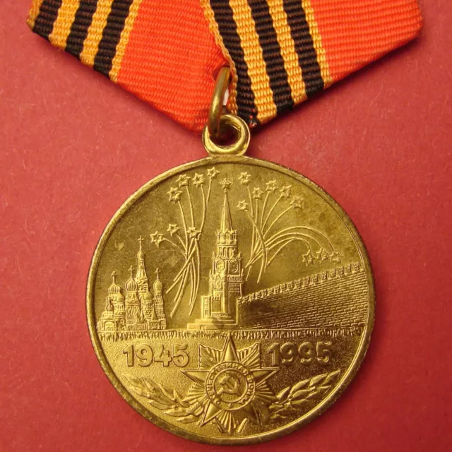 Russian Soviet WW2 Victory over Germany 50 Anniv. Medal to Combat Veteran MINT!