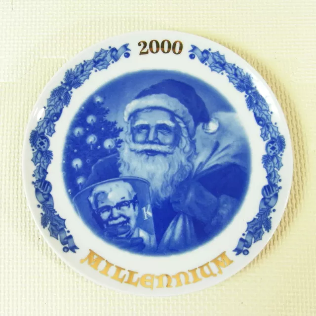 NEW KFC KENTUCKY Fried Chicken Christmas Plate 2000 Millennium Colonel
