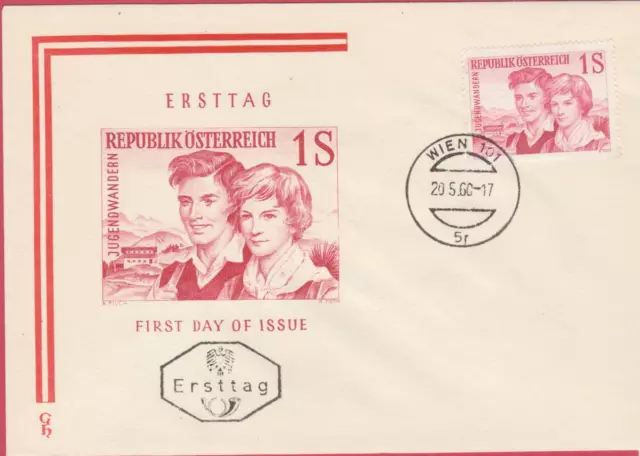 FDC Ö-1960 - Mi 1076 , Jugendwandern , ST Wien 101