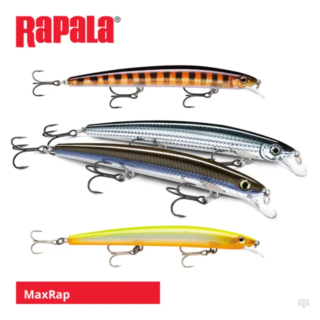 Rapala MaxRap Minnow Lures - Bass Wrasse Pollock Sea Trout Pike Fishing Tackle