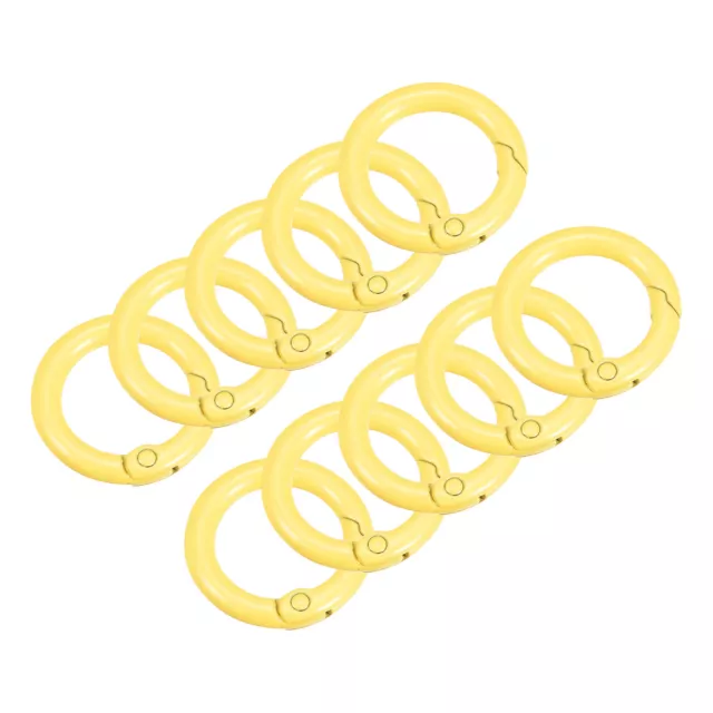 10Pack Round Spring O Rings, 1 Inch(24mm) Trigger Buckle Snap, Yellow