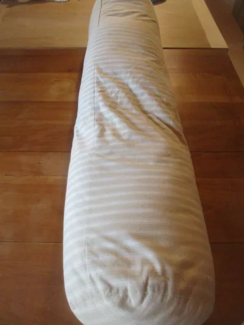 Coussin oreiller ancien en plumes toile à matelas N°3 sale