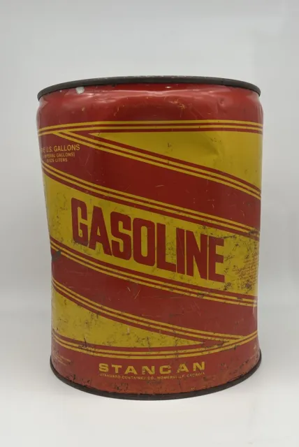 Vintage Stancan 5 Gallon Gas Can Metal