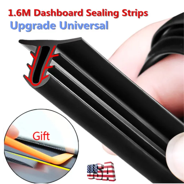 Car Rubber Dustproof Seal Strip 1.6M U-Type Dashboard Edges Sealing Strips Trim