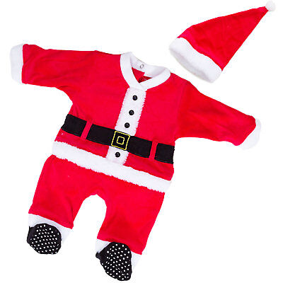 Bambino neonato tutina Babbo Natale cappellino eco pelliccia pagliaccetto FC232