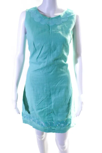 Vineyard Vines Womens Sequin Embellished Sleeveless Sheath Dress Blue Size 6