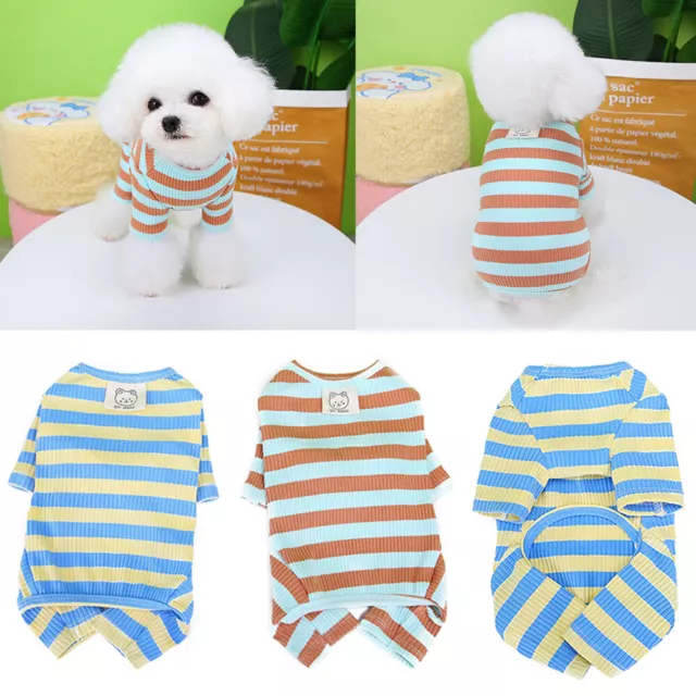 Dog JumpSuit Dog Pajamas Pet Striped Home Clothing Pet Striped Jumpsuit Casual