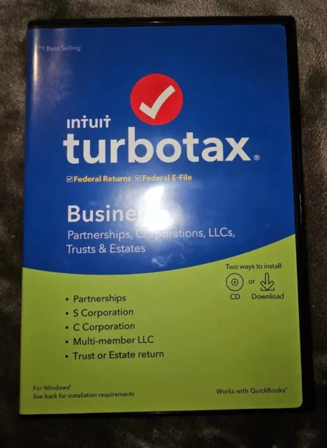 2019 TURBOTAX BUSINESS CORP ESTATE TRUST PARTNERSHIP Windows PC CD Download