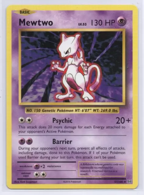 Mewtwo - XY Evolutions Set - 51/108 - Vintage Pokemon Card - (NM) Near Mint