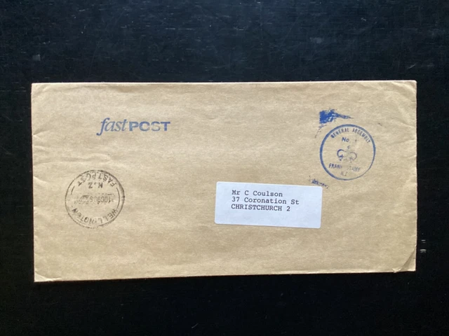 NZ 1990 General Assembly No1 Frank Stamp Cover, Wellington Fastpost  pmk(NZF255)