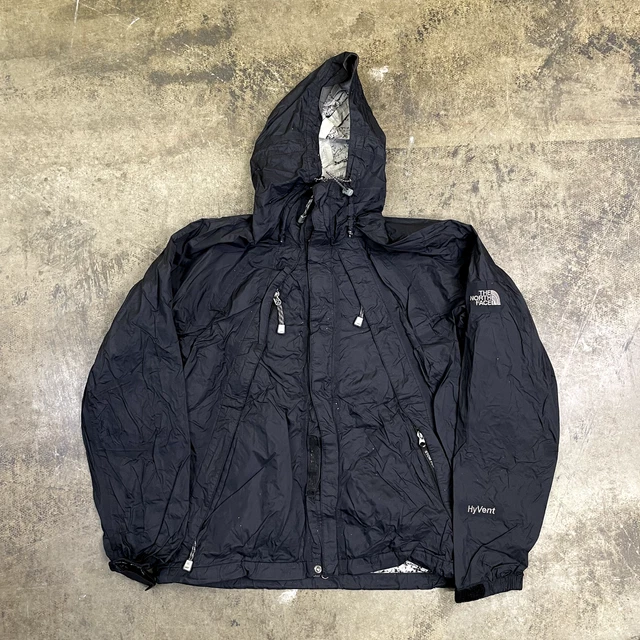 The North Face Rain Coat Hyvent Outdoor Vintage Jacket Black Mens Small