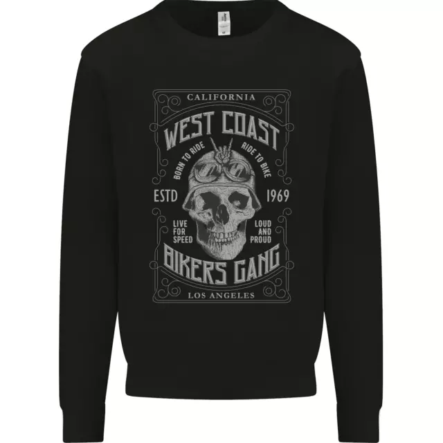 Bikers Gang Motorcycle Motorbike Skull Rock Kids Sweatshirt Jumper