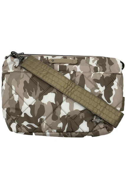 Lug RFID Quilted Crossbody with Solid Strap Flare 2 Camo Taupe