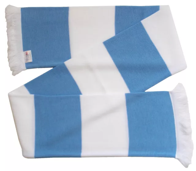 Coventry City Colurs - Sky Blue and White Retro Bar Scarf - Made in the UK