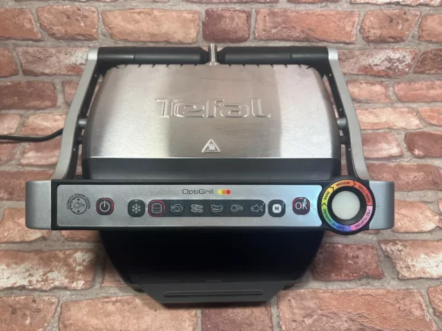 TEFAL OptiGrill Model 8350 S1 2000W Automatic Cooking Sensor Grill Silver  VGC 
