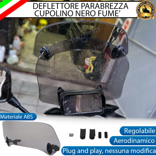 Deflettore Parabrezza Nero Fume' Regolabile Per Mv Agusta Turismo Veloce 800