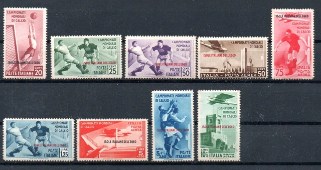 AEGEAN ISLANDS , 1933 , SOCCER , scarce full set , MH ( gum stains )