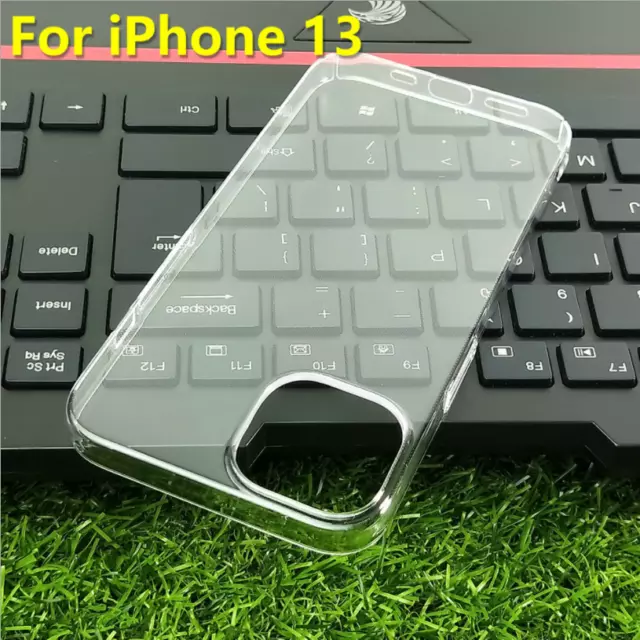 For iPhone 14 Pro Max 13 12 Crystal Clear Snap On PC hard case DIY Back Cover