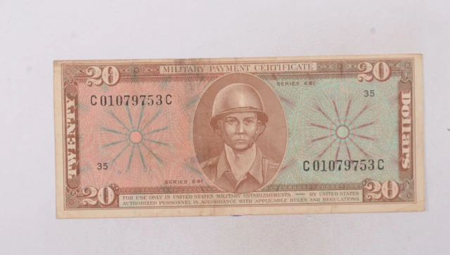 CrazieM World Bank Note 1969-1970 US Military Payment Cert. 20 Dollars Lot m74