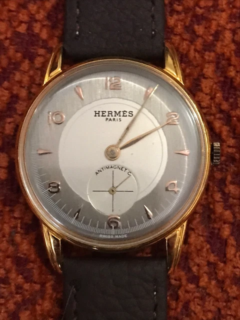ANCIENNE BELLE MONTRE Homme Hermes Paris Mécanique Antimagnetic Swiss