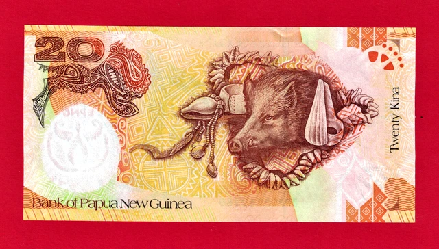 RARE 20 KINA 2008 PAPUA NEW GUINEA UNC COMMEMORATIVE NOTE (Pick-36a) Birds Fauna