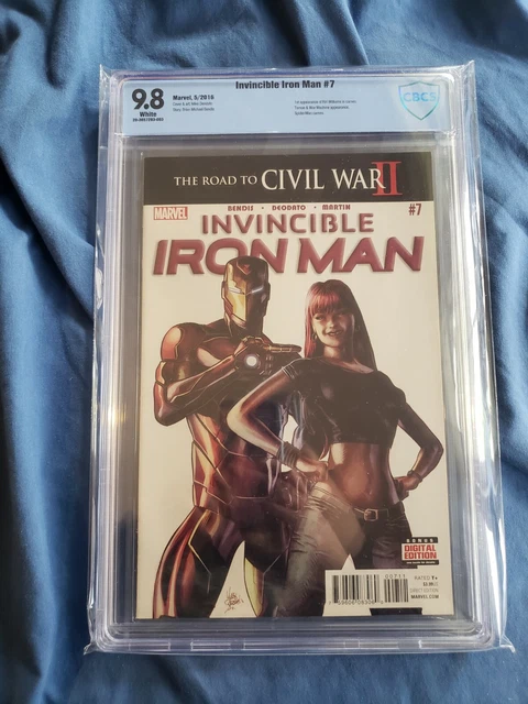 Invincible Iron Man #7, 1st Print, CBCS 9.8,  First App of Riri Williams not cgc