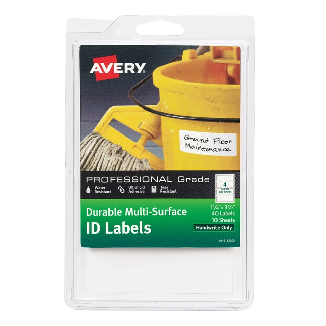 Professional-Grade Durable ID Labels, 10Shts, 40/PK, WE