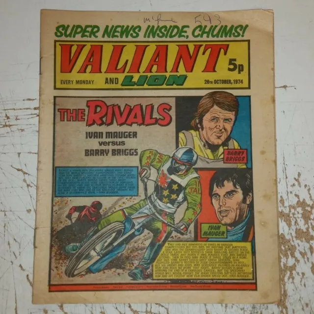 Valiant And Lion 26Th October 1974 British Weekly Uk Comic *