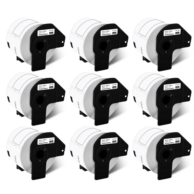 9 Rolls Paper Shipping Labels 2.4" x 3.9" Fits all Brother QL Printers DK-1202