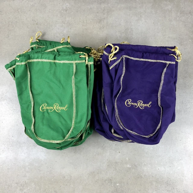 Mixed Lot of 46 Green Purple Crown Royal Apple Large Bags Drawstring Pouch Craft