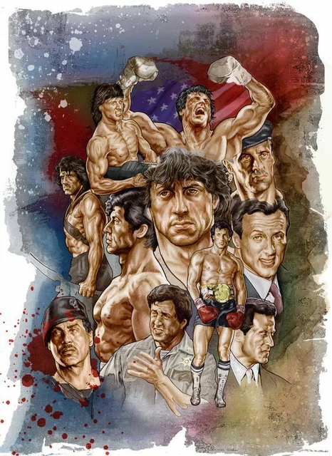 Plaque Murale En Métal Vintage Film Rambo – Dimensions 30 X 20 Cm – Multicolore