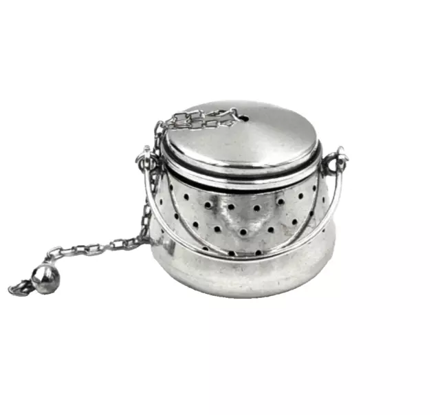 Strainer Filter Infuser For Tea Silver 800 Florence Vintage '60 Made in Italy